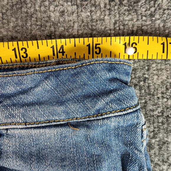 Cutoff Denim Shorts Lace Trim Women Size 31 Blue Cowgirl Western Old Jade - Picture 4 of 10